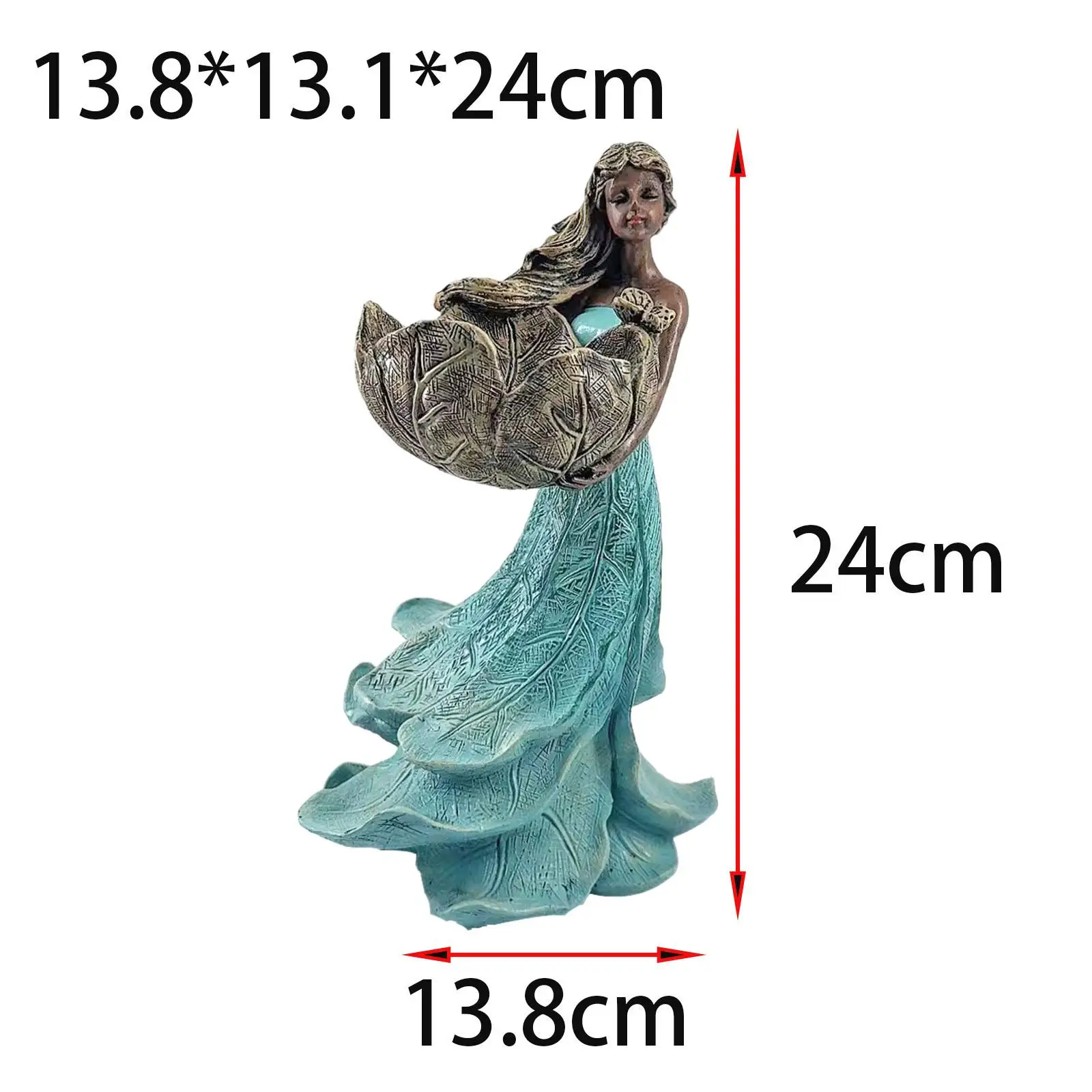 Bird Feeder Blue Goddess Holder Resin Figurine for Decoration Bedroom Indoor