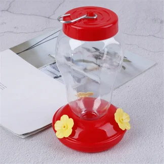 Clear Floral Hummingbird Feeder